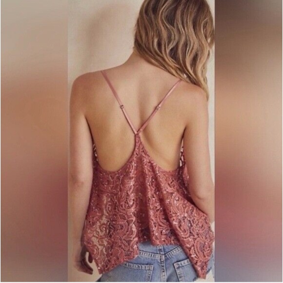 FREE PEOPLE INTIMATELY SEQUIN FLORAL TANK SIZE XS NWOT - Picture 2 of 4